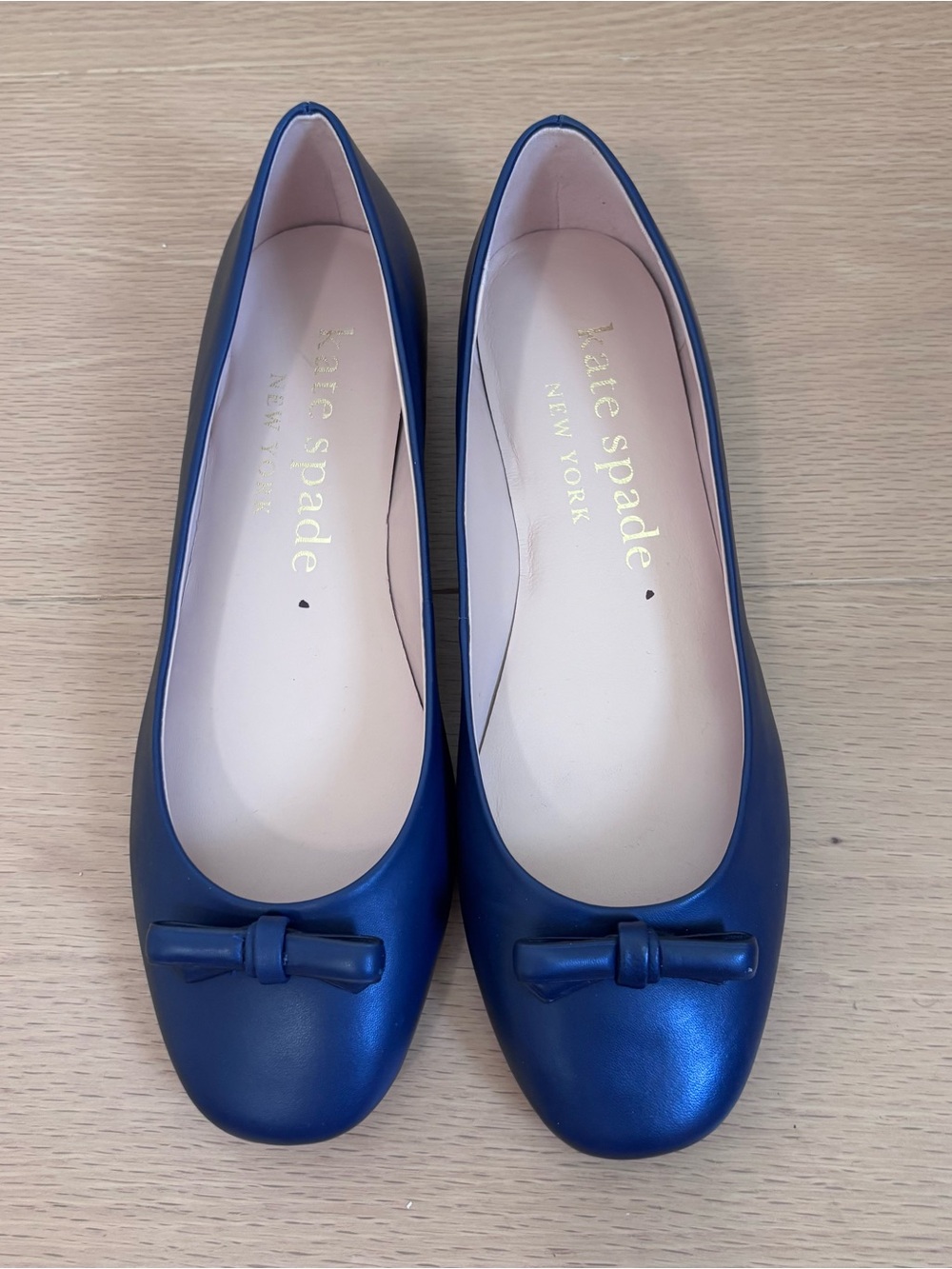 Final sale New Kate Spade Kiersten genuine leather ballet flats blazer blue colo - Picture 6 of 16
